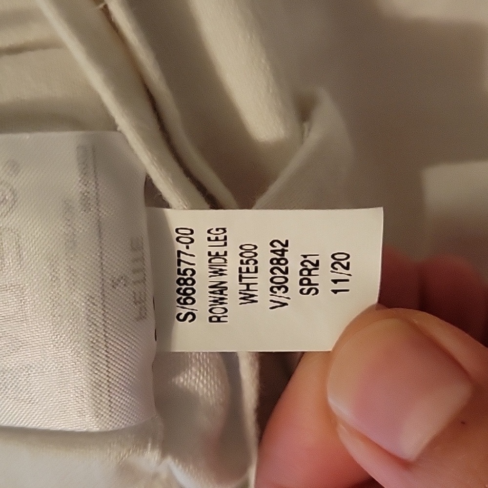 Banana Republic Cream Wide Leg Pants with Tie Waist - Picture 7 of 7